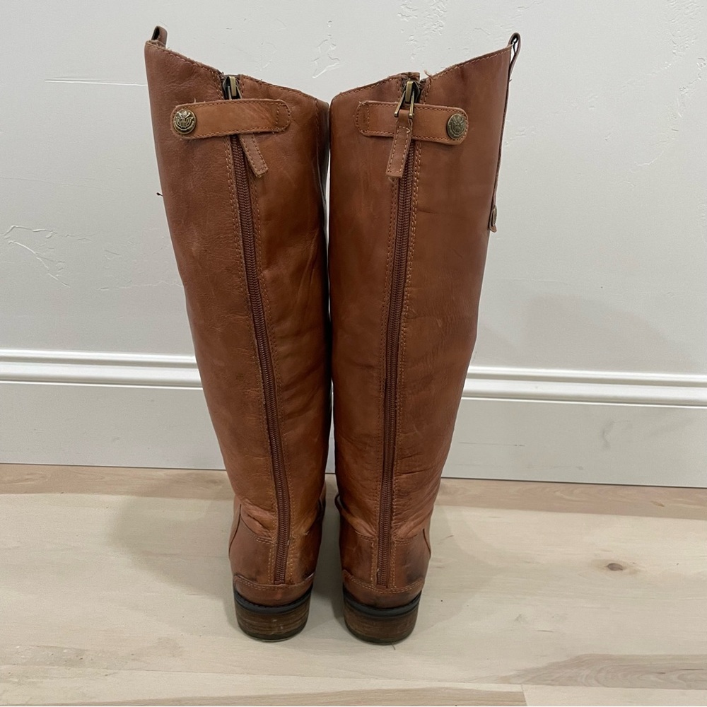 Sam Edelman Women's 9 Penny Riding Boot Whiskey Leather Brown Tan Knee Height - Picture 5 of 16